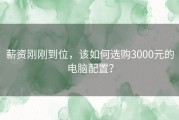 薪资刚刚到位，该如何选购3000元的电脑配置？