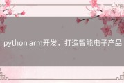 python arm开发，打造智能电子产品