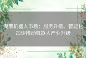 湖南机器人市场：服务升级、智能化加速推动机器人产业升级