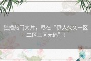 独播热门大片，尽在“伊人久久一区二区三区无码”！
