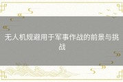 无人机规避用于军事作战的前景与挑战