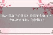 这才是真正的扑克！看看王多鱼打扑克的高清视频，你就懂了！