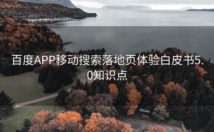 百度APP移动搜索落地页体验白皮书5.0知识点