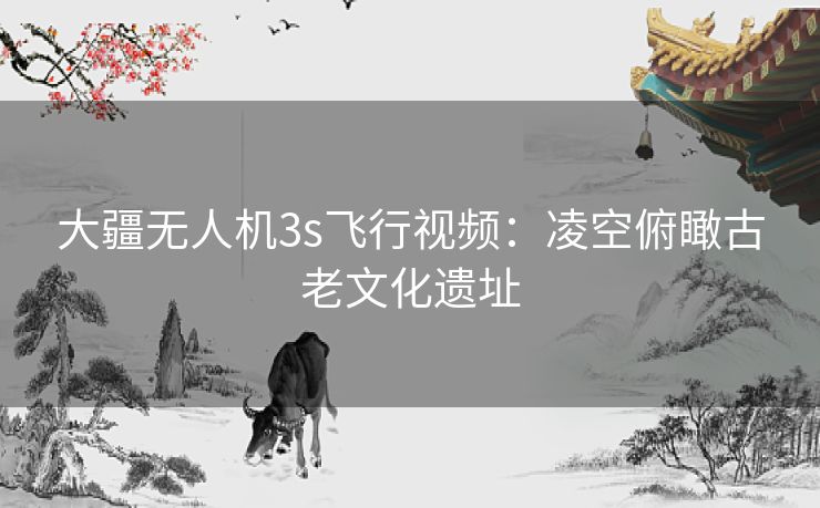 大疆无人机3s飞行视频：凌空俯瞰古老文化遗址