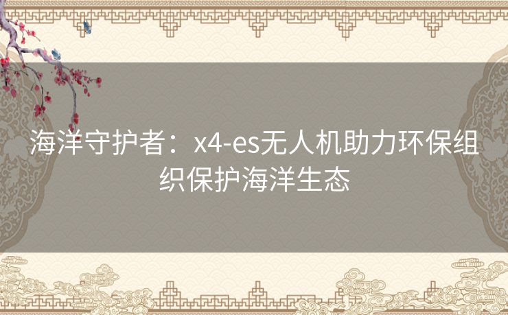 海洋守护者：x4-es无人机助力环保组织保护海洋生态