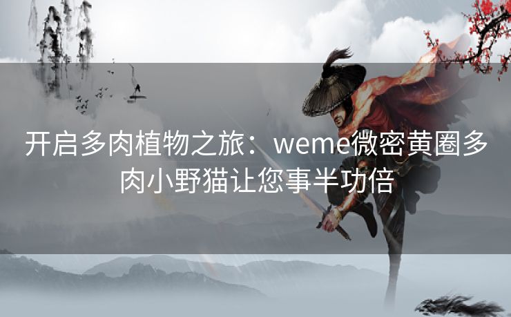 开启多肉植物之旅：weme微密黄圈多肉小野猫让您事半功倍