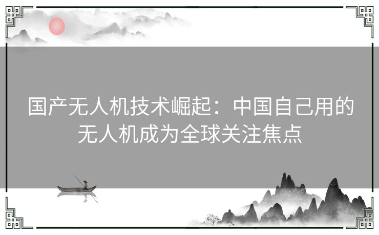 国产无人机技术崛起：中国自己用的无人机成为全球关注焦点