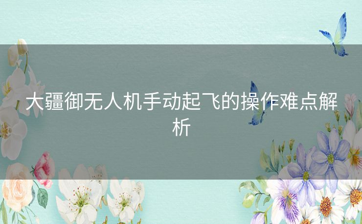 大疆御无人机手动起飞的操作难点解析