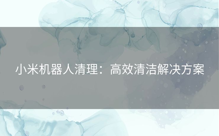 小米机器人清理：高效清洁解决方案