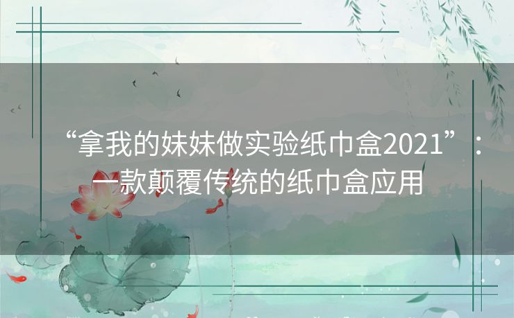 “拿我的妹妹做实验纸巾盒2021”：一款颠覆传统的纸巾盒应用