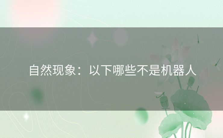 自然现象：以下哪些不是机器人