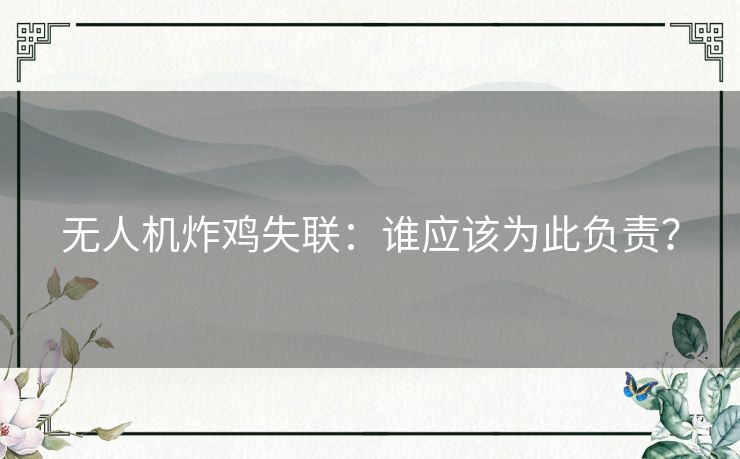 无人机炸鸡失联：谁应该为此负责？