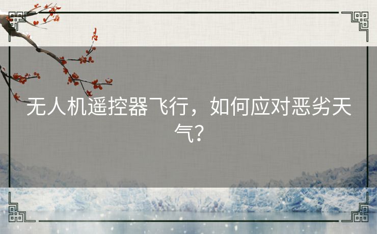 无人机遥控器飞行，如何应对恶劣天气？