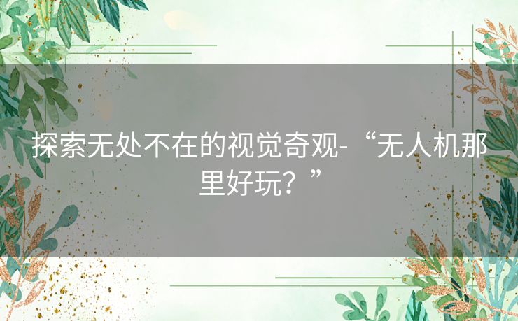 探索无处不在的视觉奇观-“无人机那里好玩？”