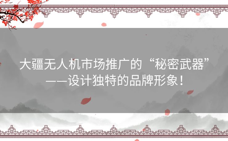 大疆无人机市场推广的“秘密武器”——设计独特的品牌形象！