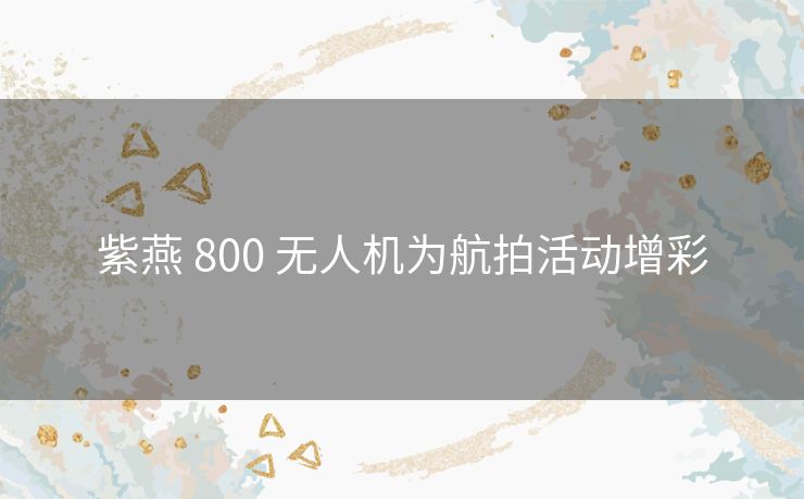 紫燕 800 无人机为航拍活动增彩