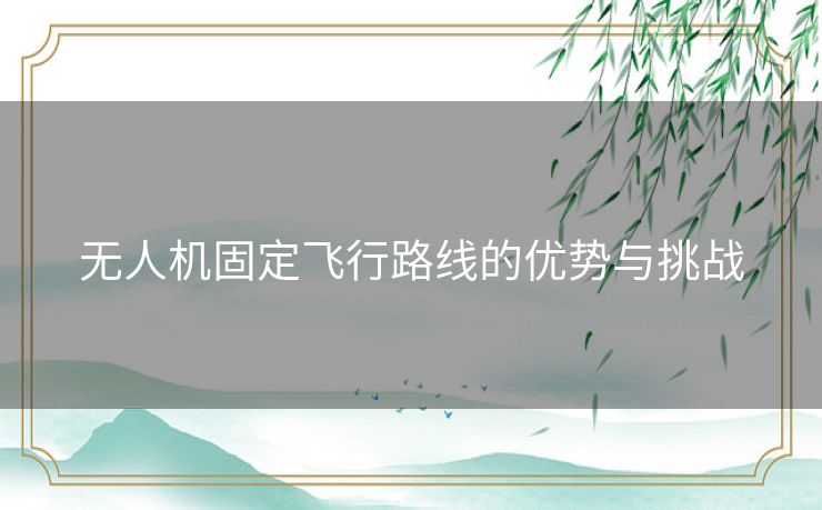 无人机固定飞行路线的优势与挑战