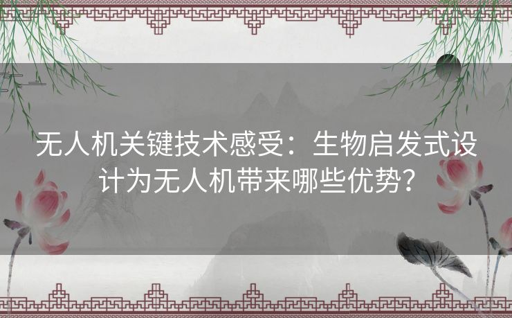 无人机关键技术感受：生物启发式设计为无人机带来哪些优势？