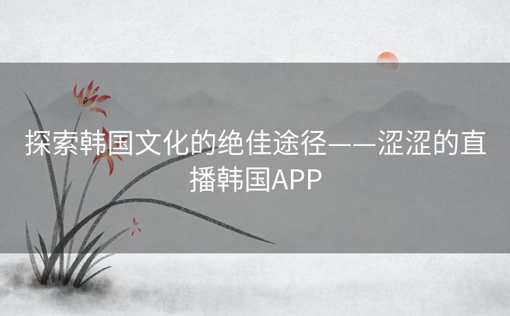 探索韩国文化的绝佳途径——涩涩的直播韩国APP