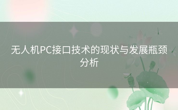 无人机PC接口技术的现状与发展瓶颈分析