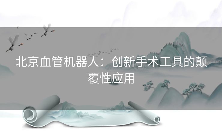 北京血管机器人：创新手术工具的颠覆性应用