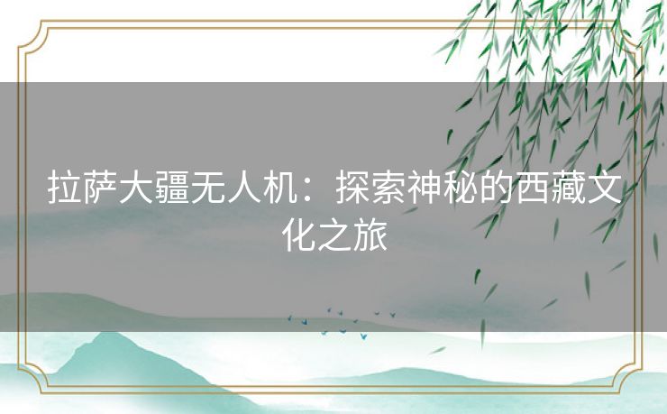 拉萨大疆无人机：探索神秘的西藏文化之旅