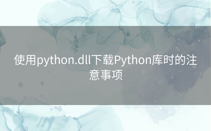 使用python.dll下载Python库时的注意事项