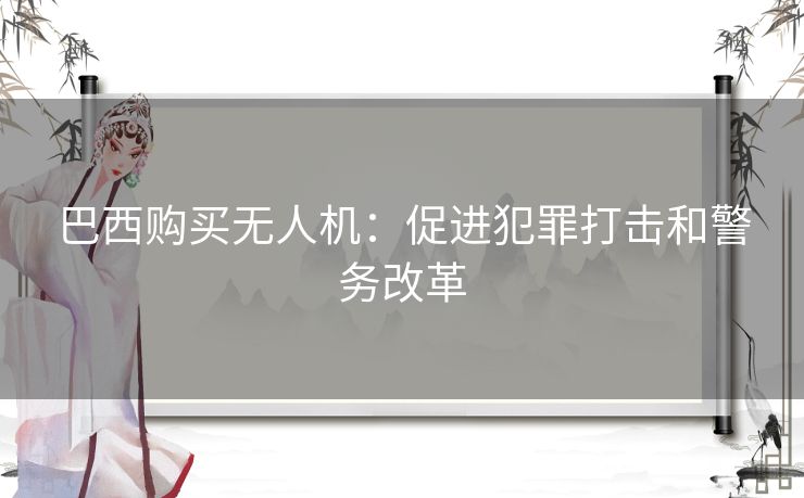 巴西购买无人机：促进犯罪打击和警务改革