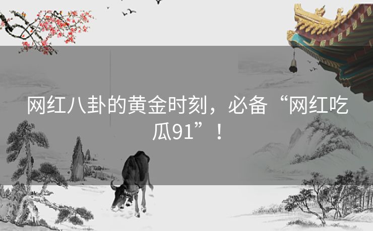 网红八卦的黄金时刻，必备“网红吃瓜91”！