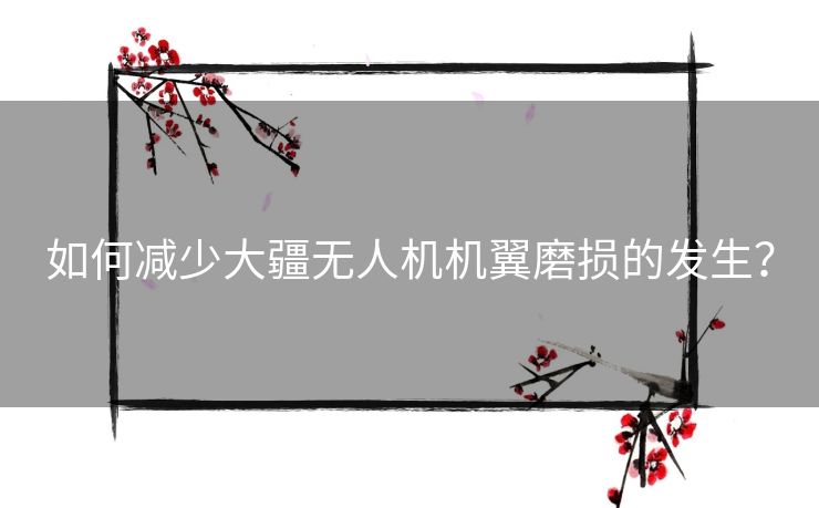 如何减少大疆无人机机翼磨损的发生？