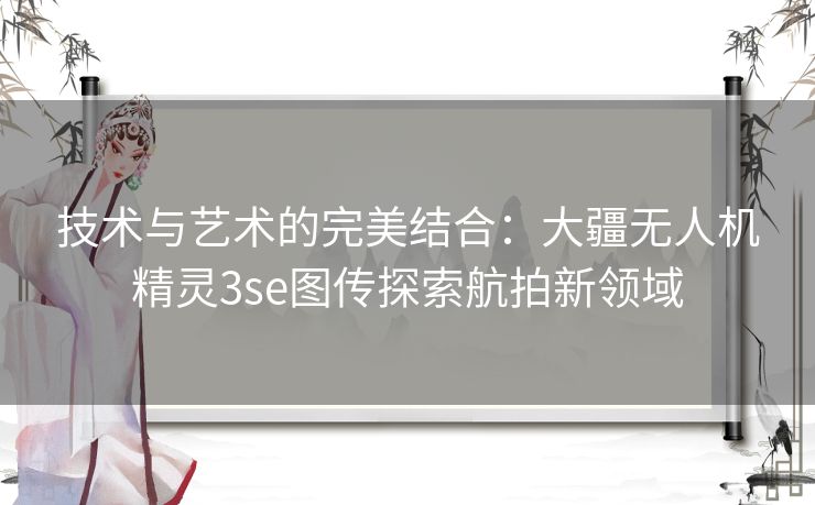 技术与艺术的完美结合：大疆无人机精灵3se图传探索航拍新领域