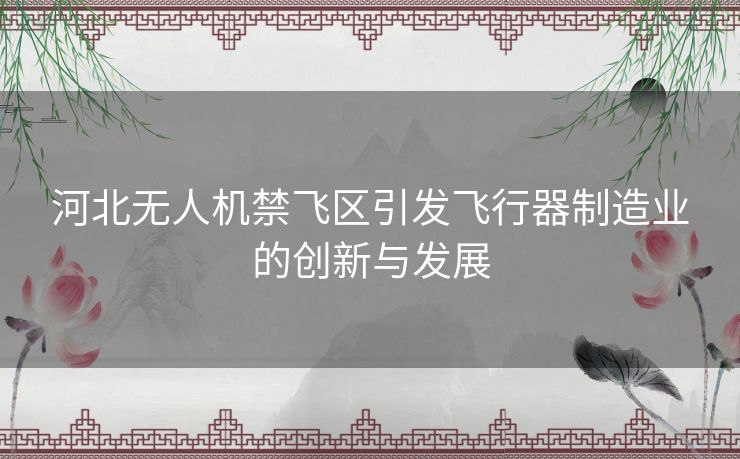 河北无人机禁飞区引发飞行器制造业的创新与发展