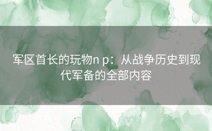 军区首长的玩物n p：从战争历史到现代军备的全部内容