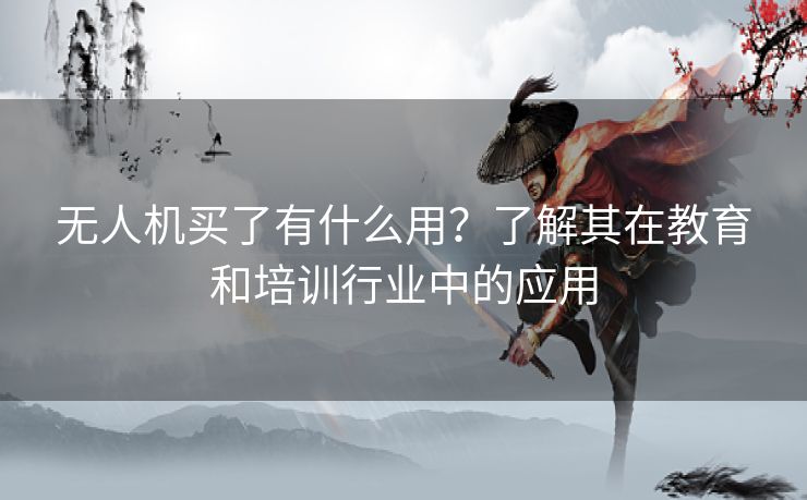 无人机买了有什么用？了解其在教育和培训行业中的应用