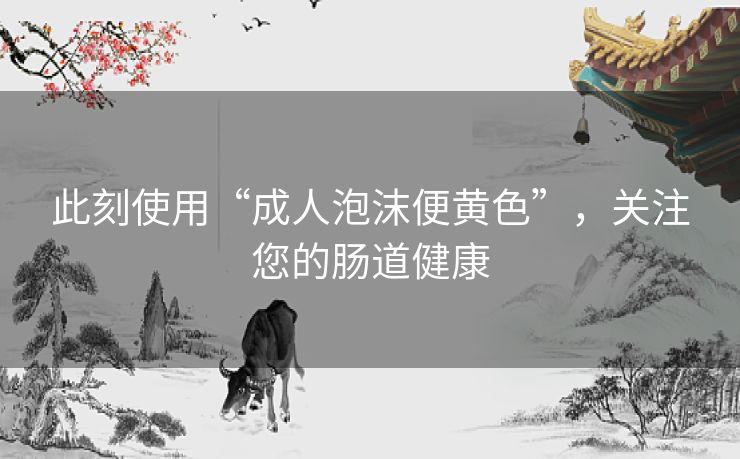 此刻使用“成人泡沫便黄色”，关注您的肠道健康
