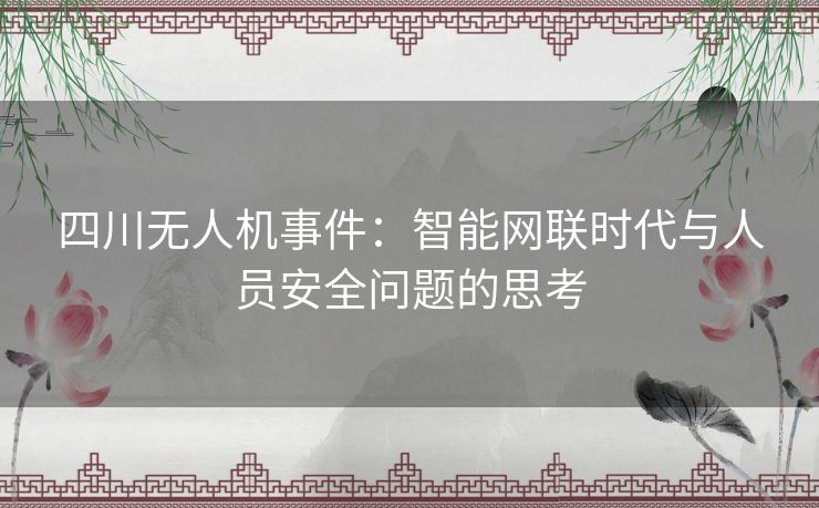 四川无人机事件：智能网联时代与人员安全问题的思考