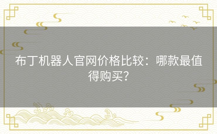 布丁机器人官网价格比较：哪款最值得购买？