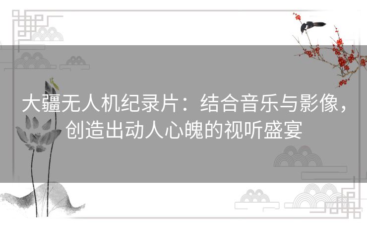 大疆无人机纪录片：结合音乐与影像，创造出动人心魄的视听盛宴