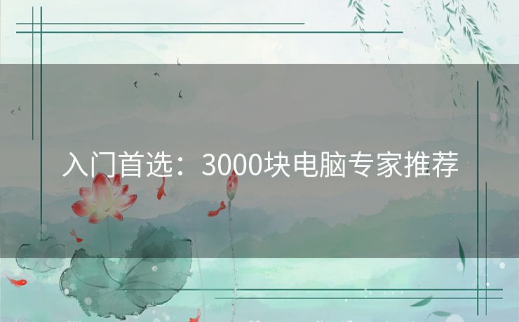 入门首选：3000块电脑专家推荐
