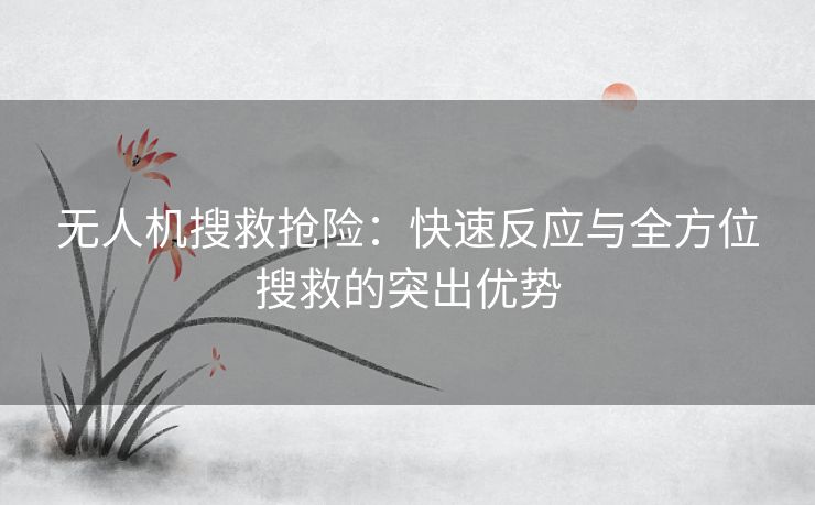 无人机搜救抢险：快速反应与全方位搜救的突出优势
