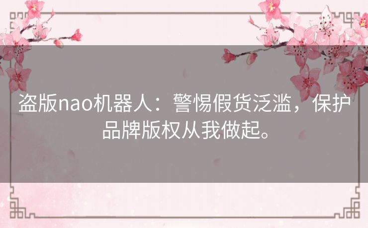 盗版nao机器人：警惕假货泛滥，保护品牌版权从我做起。