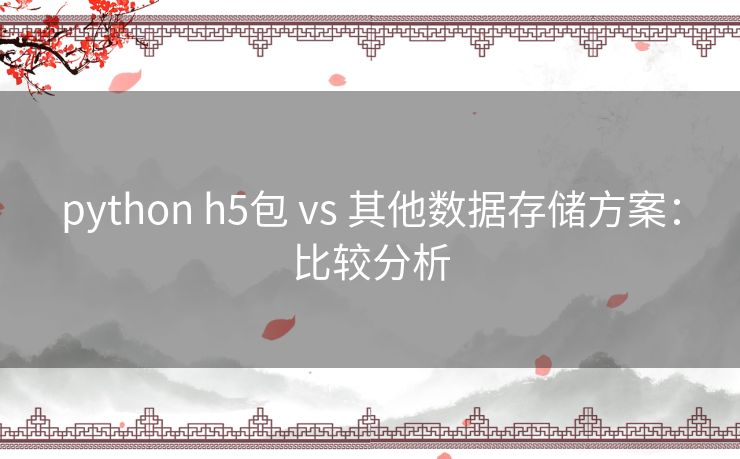 python h5包 vs 其他数据存储方案：比较分析