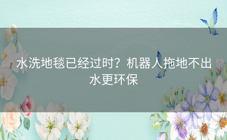 水洗地毯已经过时？机器人拖地不出水更环保