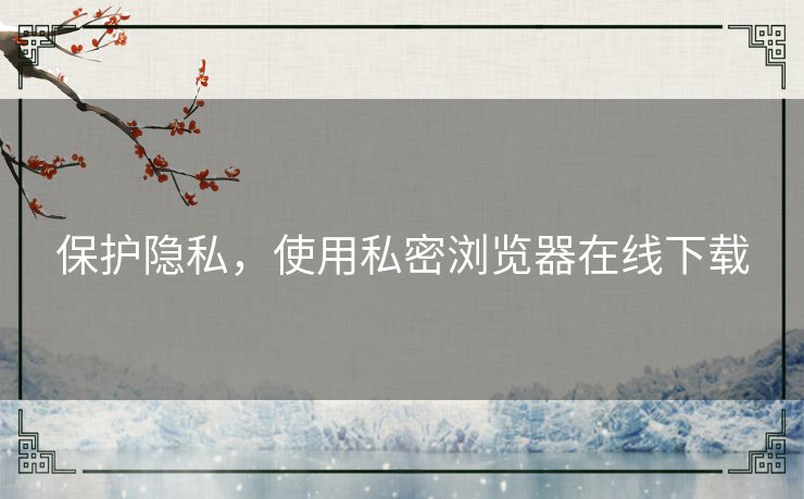 保护隐私，使用私密浏览器在线下载