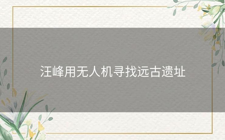 汪峰用无人机寻找远古遗址