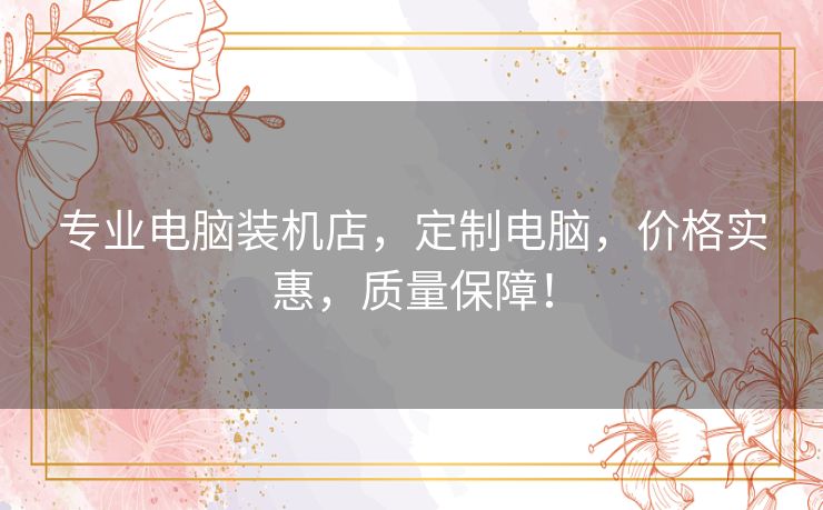 专业电脑装机店，定制电脑，价格实惠，质量保障！