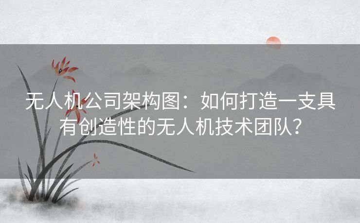无人机公司架构图：如何打造一支具有创造性的无人机技术团队？