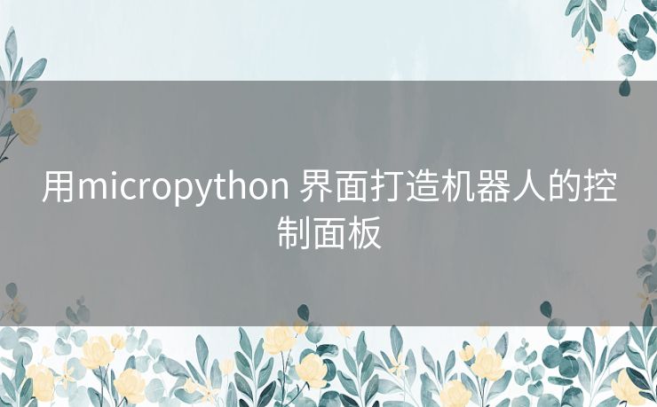 用micropython 界面打造机器人的控制面板