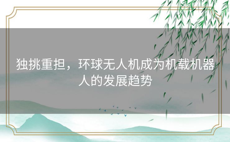 独挑重担，环球无人机成为机载机器人的发展趋势