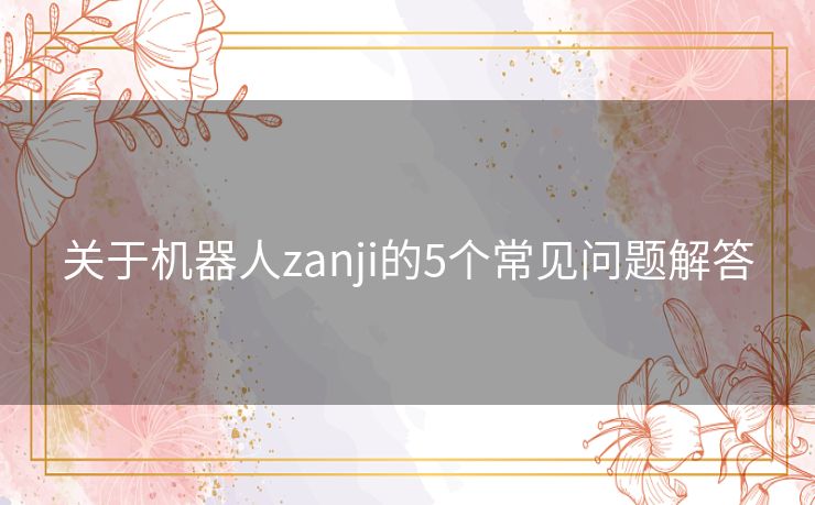 关于机器人zanji的5个常见问题解答